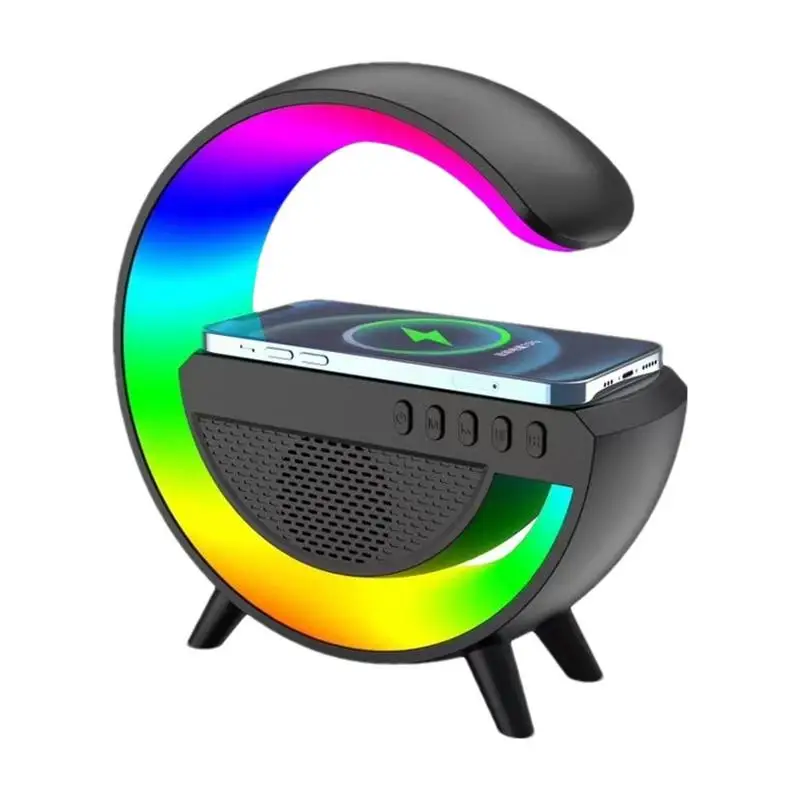 

3 In 1 Mini Multifunction Wireless Charger Pad Stand Speaker Tf Rgb Night Light With Six Light Mods Fast Charging Station