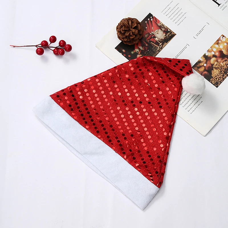 Двусторонняя флип-шапка с бусинами Рождественская шапка Санта Клауса плюшевая