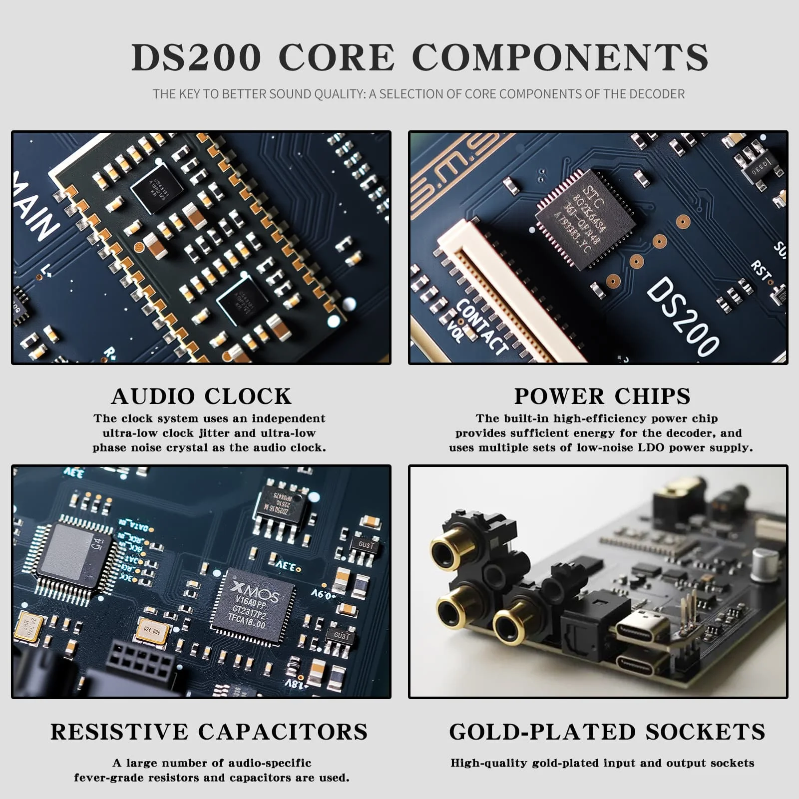 SMSL DS200 Hi-Res Audio Decoder с чипом CS43131x2 DAC, XU316, MQA, USB, оптическим, коаксиальным и Bluetooth входами, а также входами 3.5 мм и 4.4 мм, усилитель для наушников (art.: 3920dc65f80ec) - 3920dc65f80ec