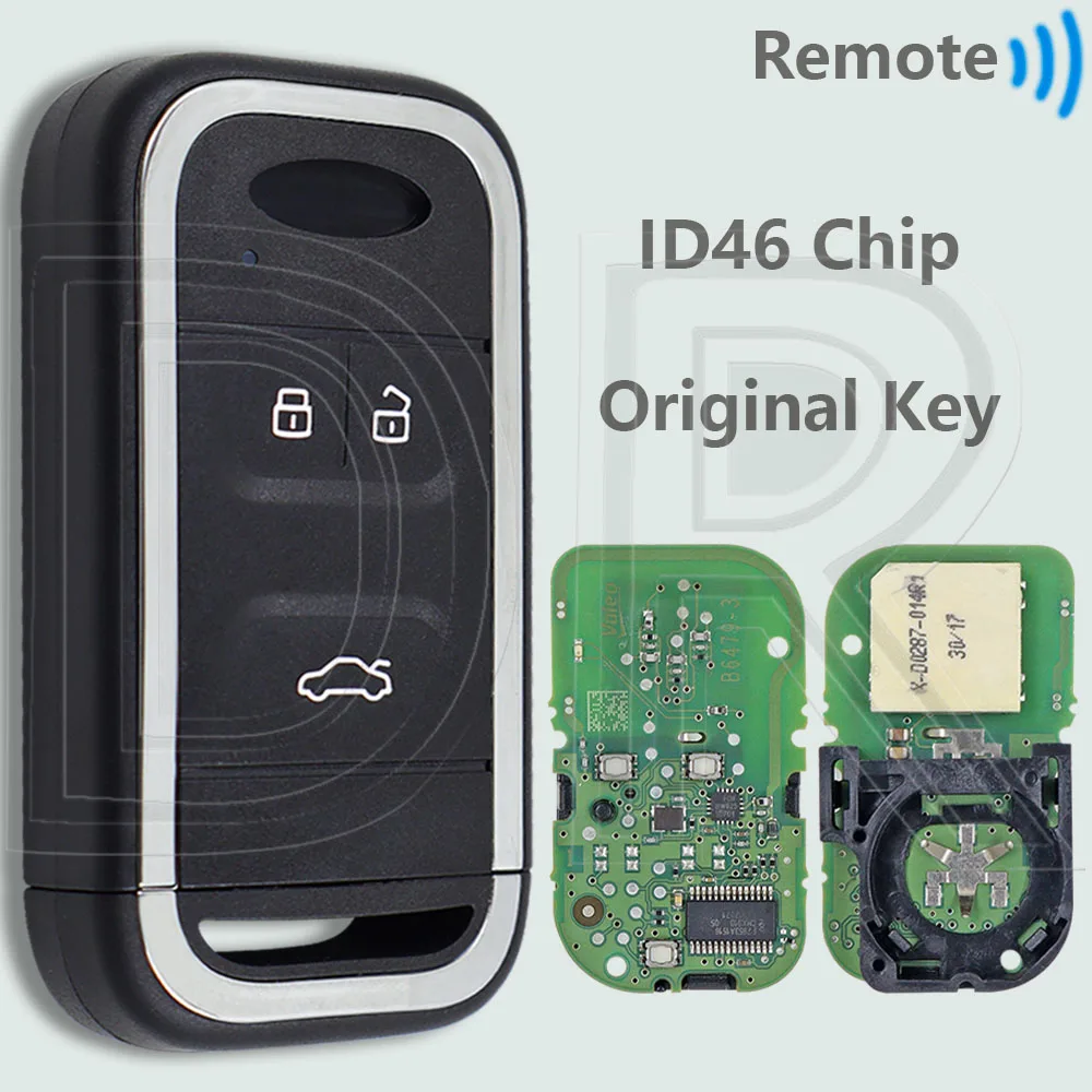 

Оригинальный чип DR ID46 или 4A, 433 МГц, бесконтактный смарт-ключ дистанционного управления для автомобиля для нового Chery Tiggo 5 7 8 Arrizo 5 6 7