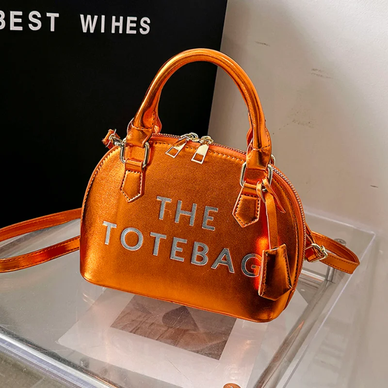

Patent Leather Women's Shoulder Bag 2023 New Letter Fashion Shell Bag Ladies Party Trend High Quality Luxury Designer Handbag