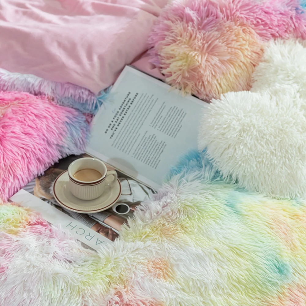 Зимняя очень теплая кровать плюшевая романтическая принцесса норковый бархат