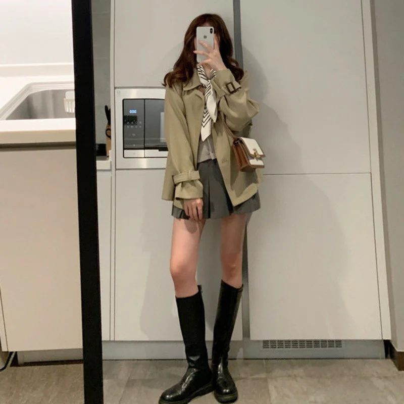 

Fashion Women Trench Coat Thin Long British Korean Loose Casual Windbreaker Streetwear Jackets Manteau Casaco Feminino Chaquetas