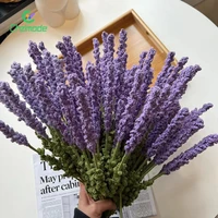 1pc handmade diy braided lavender artificial flowers bouquet for wedding party decoration immortal flower holding flowers