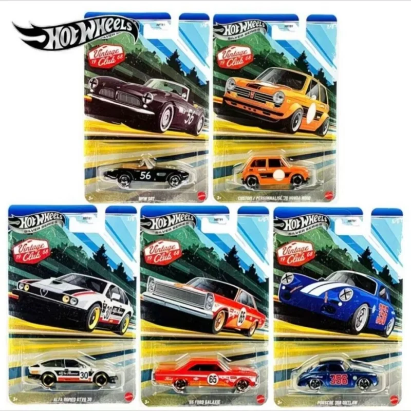 Фото Коллекционная модель гоночного автомобиля Hot Wheels Diecast - серия Silver HRT81, винтажный ретро-классический BMW 507, Porsche 356 для коллекционеров №3