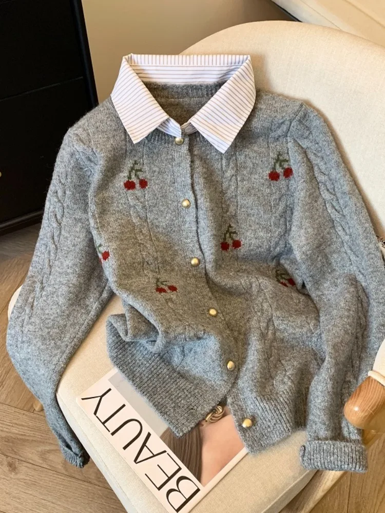 Мягкий клейкий искусственный двухсекционный вязаный топ для женщин