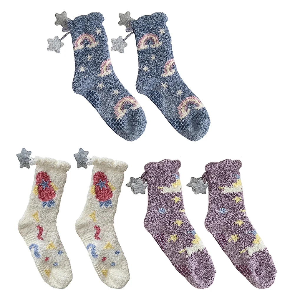 

Носки, зимние носки, флисовые Носки, рождественские милые утепленные коралловые носки