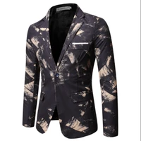 spring and autumn men jacket business casual suit british european style slim office professional formal suit printed men jacket