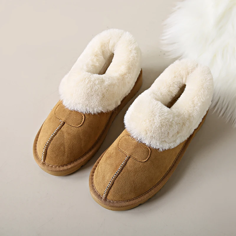 

Женские зимние сапоги CRLAYDK 2023, теплые сапоги с меховой подкладкой и низким верхом, удобные замшевые сапоги без застежки, симпатичная Уличная обувь на плоской подошве