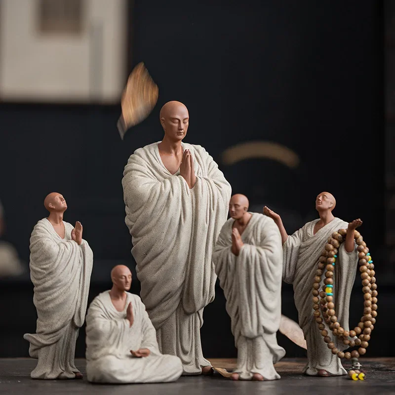 Скульптура дзен маленький монах буддийский Шами медитация керамические