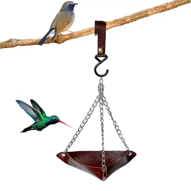 

Bird Feeders For Outside PU Leather Platform Bird Feeder Wild Bird Food Catcher Bird Bath Tray Seed Platform Tray For Bird