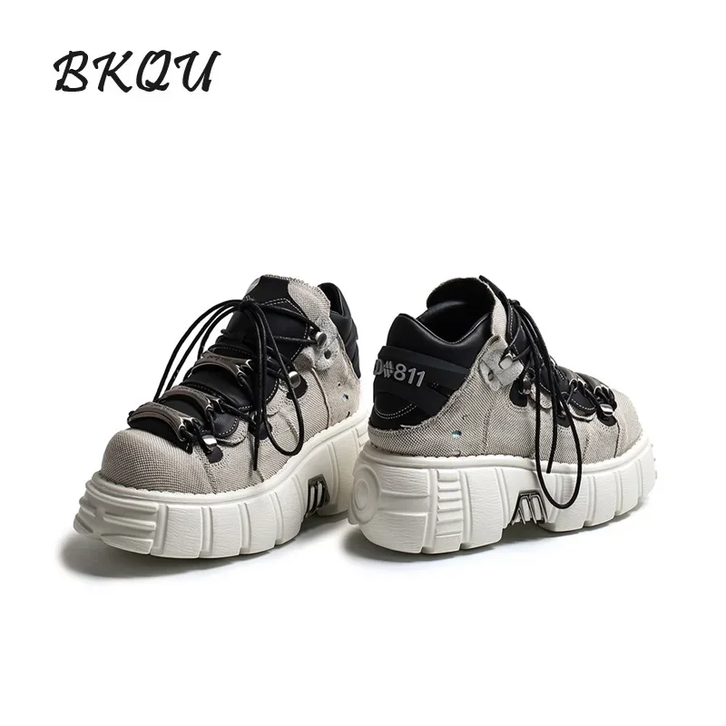 BKQU Ретро-испанские туфли в стиле панк 2024 осенние новые мужские и женские с