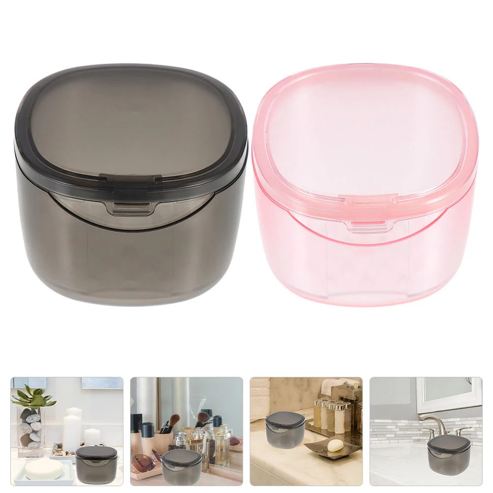 

2pcs Portable Denture Boxes Convenient False Tooth Boxes Denture Guard Cases for Outdoor