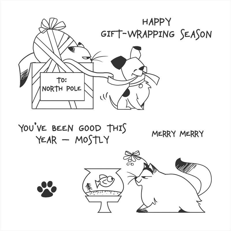 

Happy Gift Clear Transparent Stamps Set Dog Cat Animal Stamps DIY Scrapbooking Craft Cards Paper Album Making