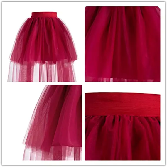 Women's Hi-Lo Long Tulle Skirt Four Layer Puffy Petticoat Black Tutu Skirt Dance Ballet Skirt Sexy Jupon For Party images - 6