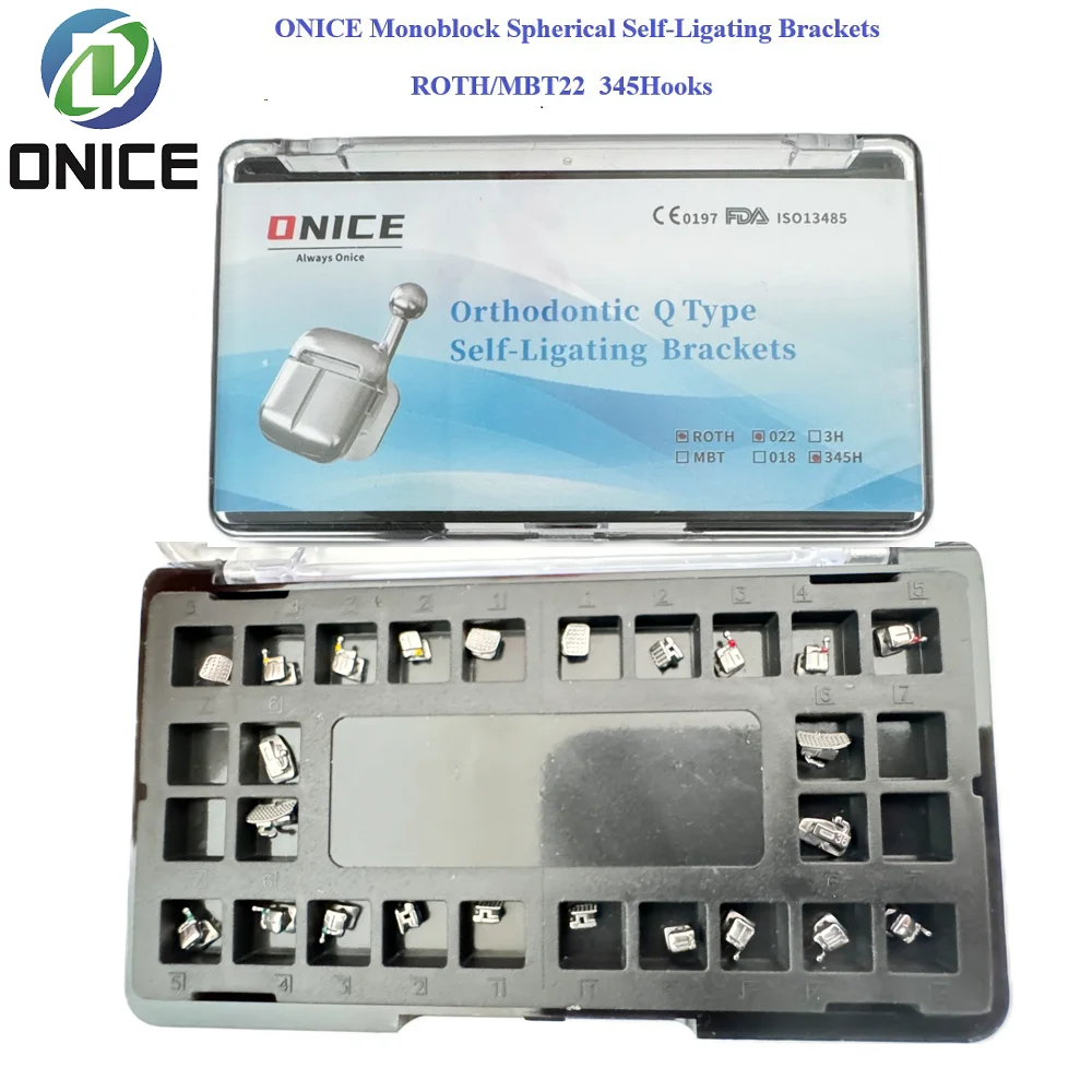 2 коробки ONICE MIM ортодонтические сферические самолигирующиеся брекеты ROTH/MBT22