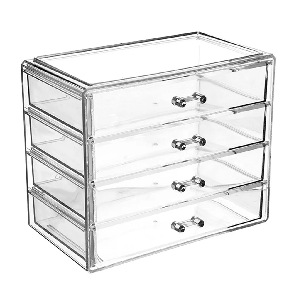 

Makeup Organizer Case Box Acrylic Drawerstorage Clear Drawers Desk Display Brush Jewelry Transparent Vanity Deskt Desktop Cases