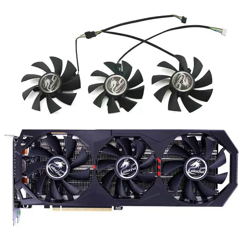 85 мм 75 мм Новый 4Pin iGame RTX2070 SUPER RTX2060 охлаждающий вентилятор для цветной GeForce GTX 1660 SUPER Ultra RTX 2060 Ultra вентилятор для графического процессора