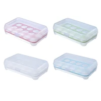 15 grid food grade plastic egg storage box egg tray with lid kitchen light weight portable durable easy to use and clean