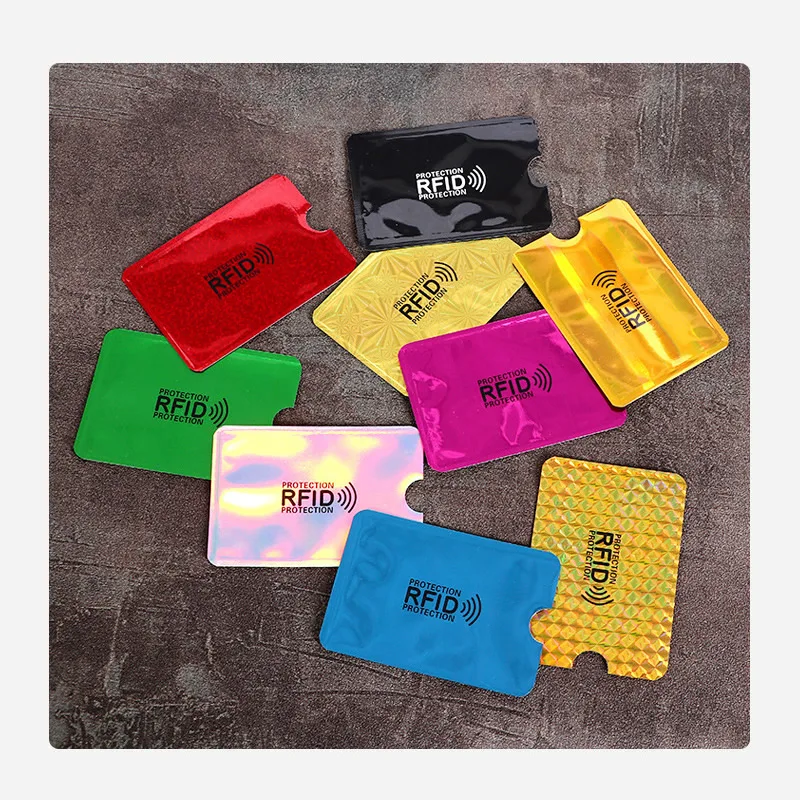10Pcs Portable Color RFID NFC Blocking Sleeves Passport Credit Bank Card Anti-Scan Protector Aluminum Foil Anti-Read Holder |