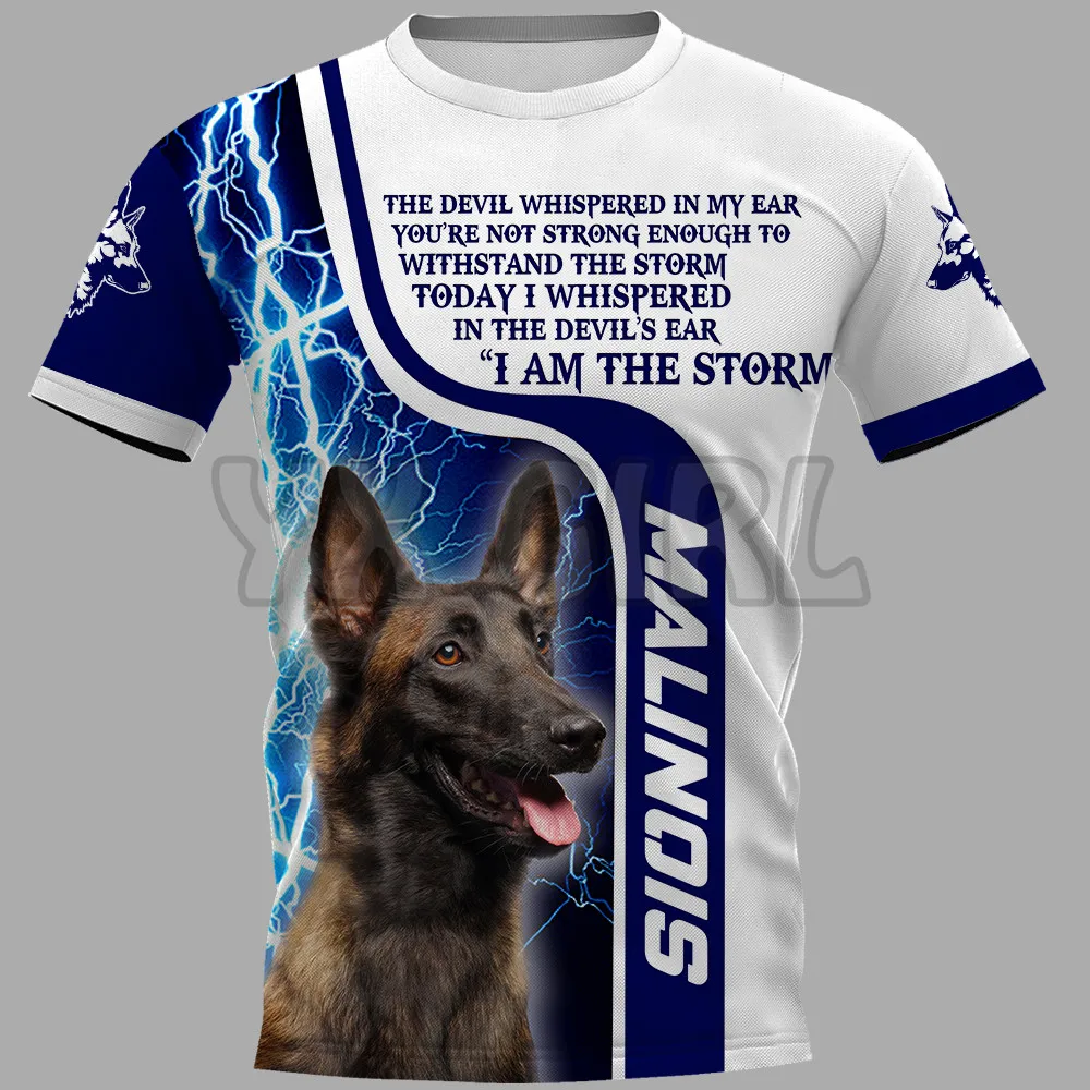 

Lightning Malinois 3D All Over Printed T Shirts Funny Dog Tee Tops shirts Unisex