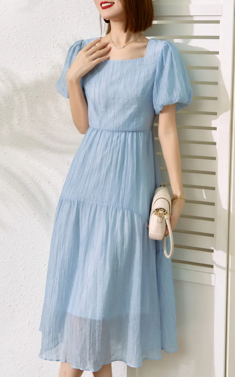 

2023 spring and summer women's clothing fashion new Puff sleeve dress 0526