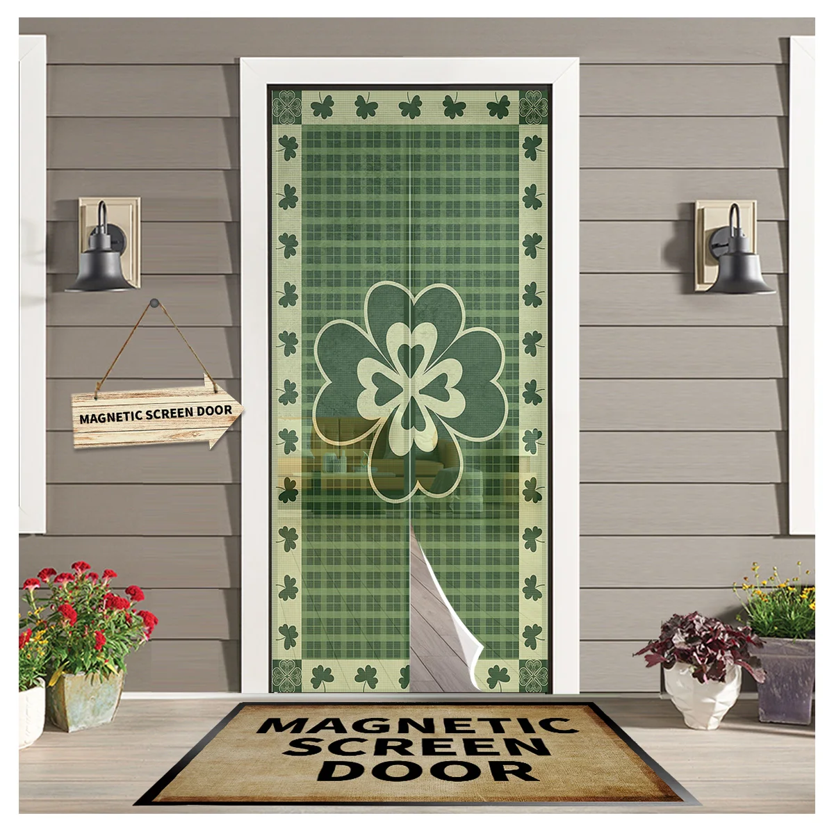 

St Patrick'S Day Lucky Clover дверная занавеска защита от комаров кухонная Магнитная подвесная занавеска s оконный экран марлевая дверная занавеска