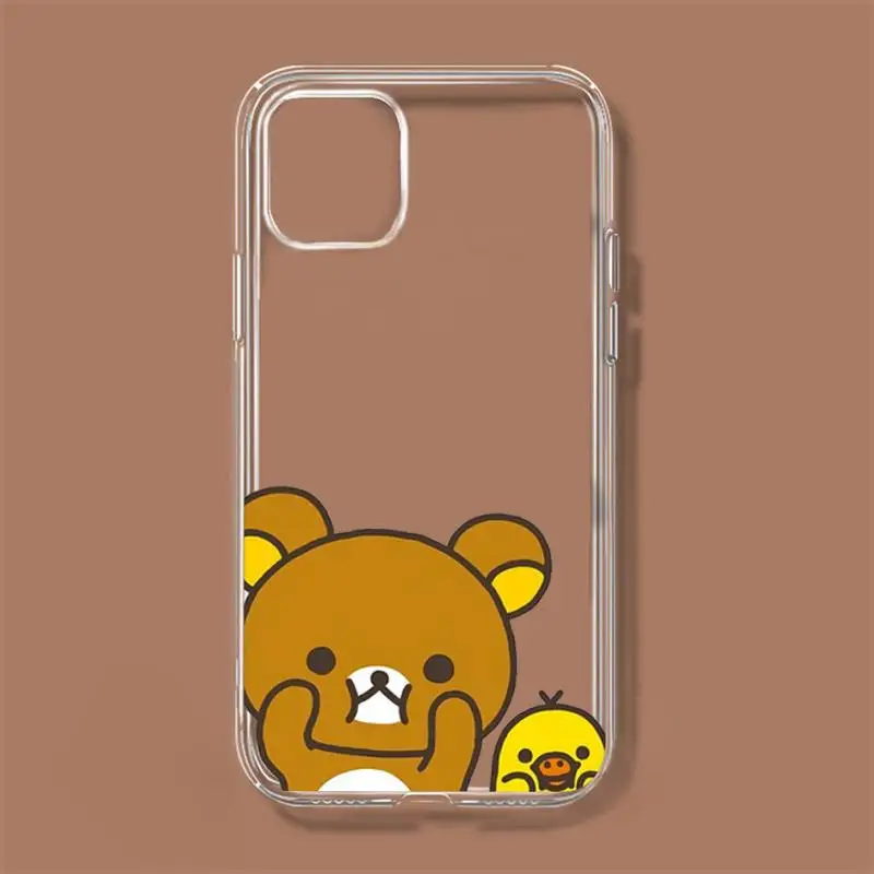 Милый чехол Rilakkumas для телефона iPhone 11 12 Mini 13 Pro XS Max X 8 7 6s Plus 5 SE XR прозрачный |