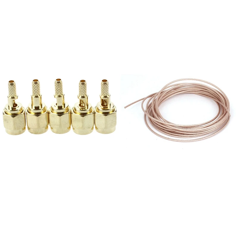 

5 X прямой коаксиальный коннектор SMA с коаксиальным кабелем RG316, свинцовый низкопотерный радиочастотный адаптер