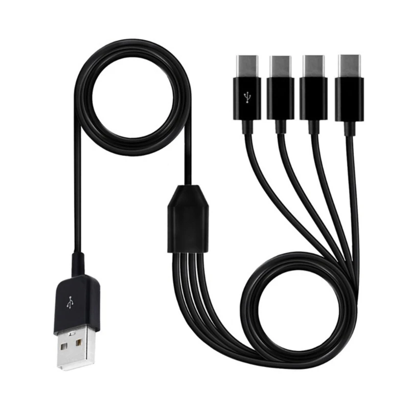 

USB Type C Splitter Charging Cable 4 in 1 Multi Charging Cable USB to 4x Type C Splitter Data Sync Cord USB C Cable