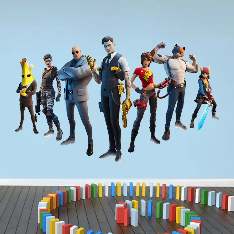 60X40 см Fortnite игровые фигурки настенные наклейки мультфильм граффити водостойкие