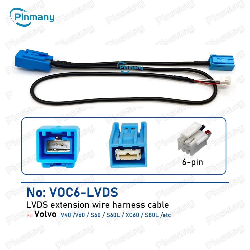 

Автомобильный радиокабель LVDS, адаптер жгута проводов-удлинителя VOC6-LVDS для Volvo XC60 V60 V40 S60L S60 S80L