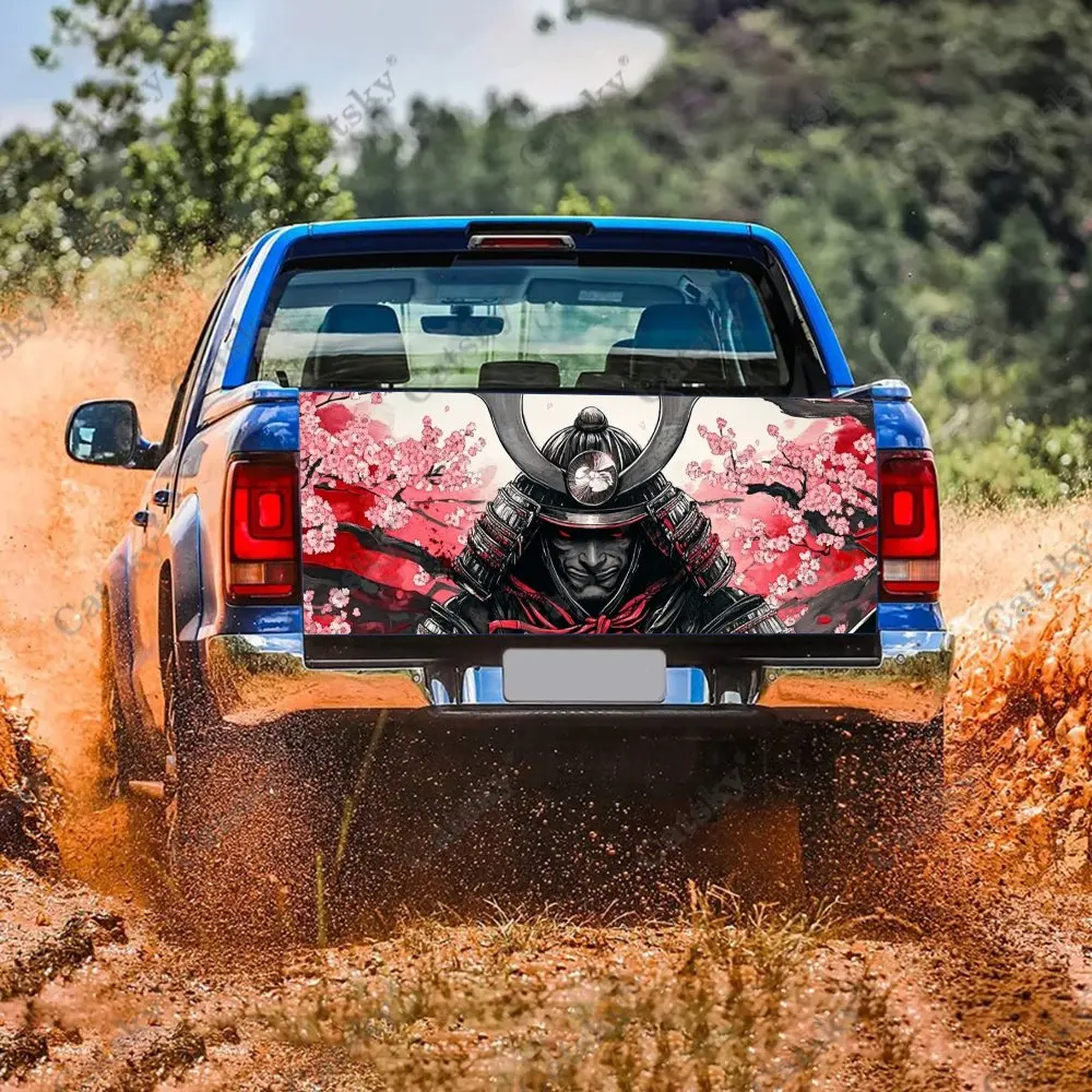 Наклейка на багажник автомобиля с принтом сакуры самурая защитная виниловая