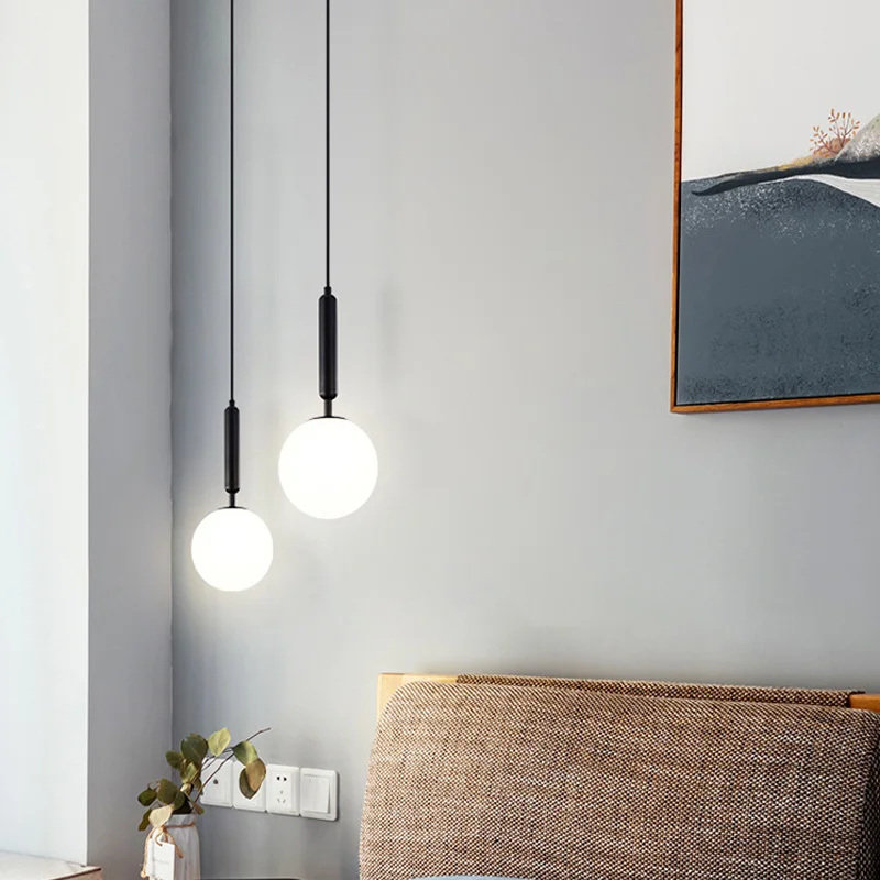 modern led glass ball chandelier lights fixtures for home dining room indoor hotel lobby decor stairs brass hanging lamp lustres free global shipping