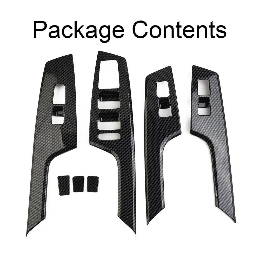 Стильная карбоновая Наклейка для окна подъемника переключателя панели крышки