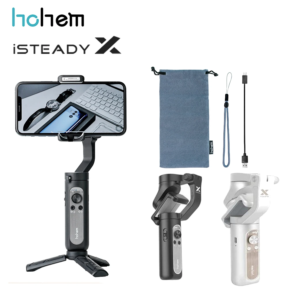 

Hohem iSteady X Smartphone Smartphone Gimbal 3-Axis Handheld Stabilizer for iPhone11Pro/Max Huawei P40 Samsung Youtube TikTok