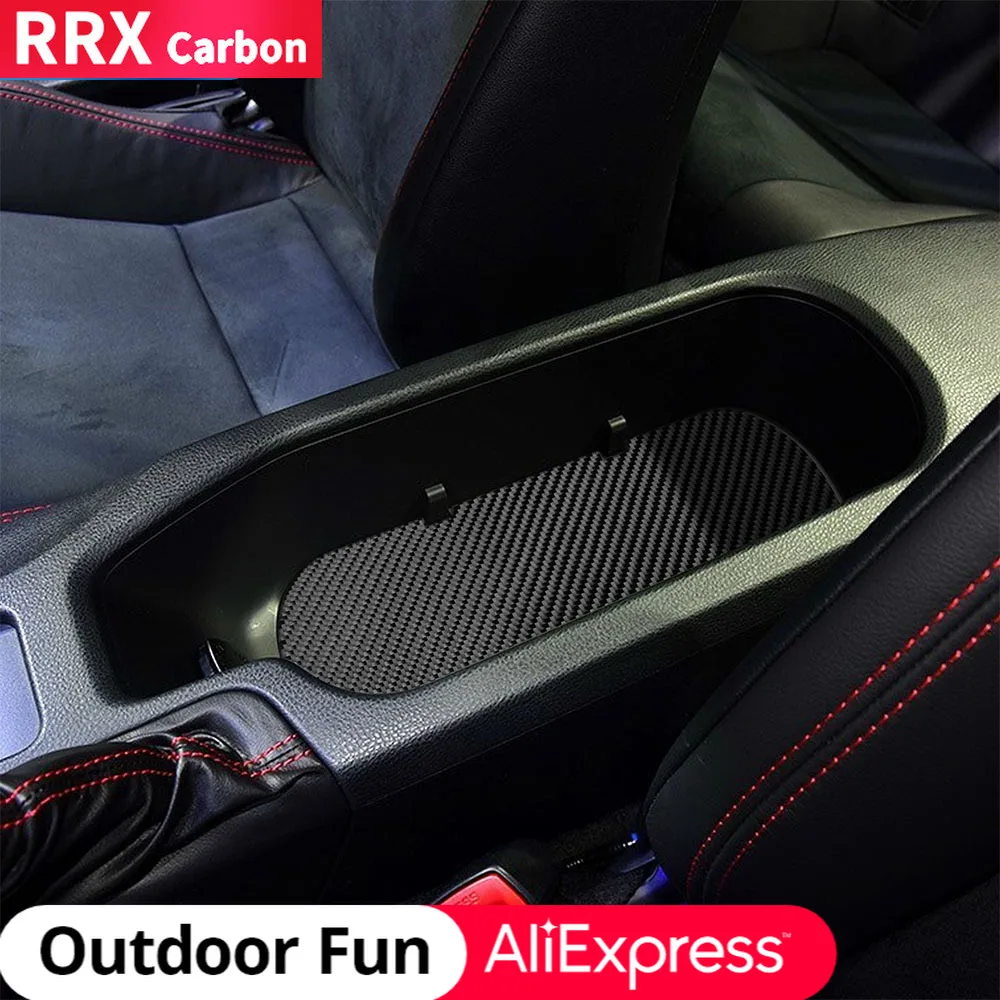 

RRX for Subaru BRZ FRS Toyota GT86 FT86 2016 2017 2018 2019 2020 Carbon Fiber Water Cup Holder Bottom Cushion Cover Car Sticker