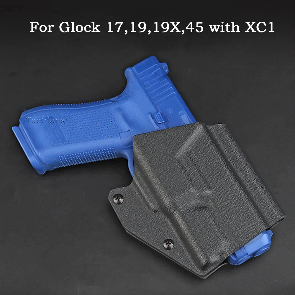 

Lightweight Kydex Tactical Holster Paddle Mounted Adjusttable Retention For G17 G19 G19X G45 With XC1 Light Hunting Accessories