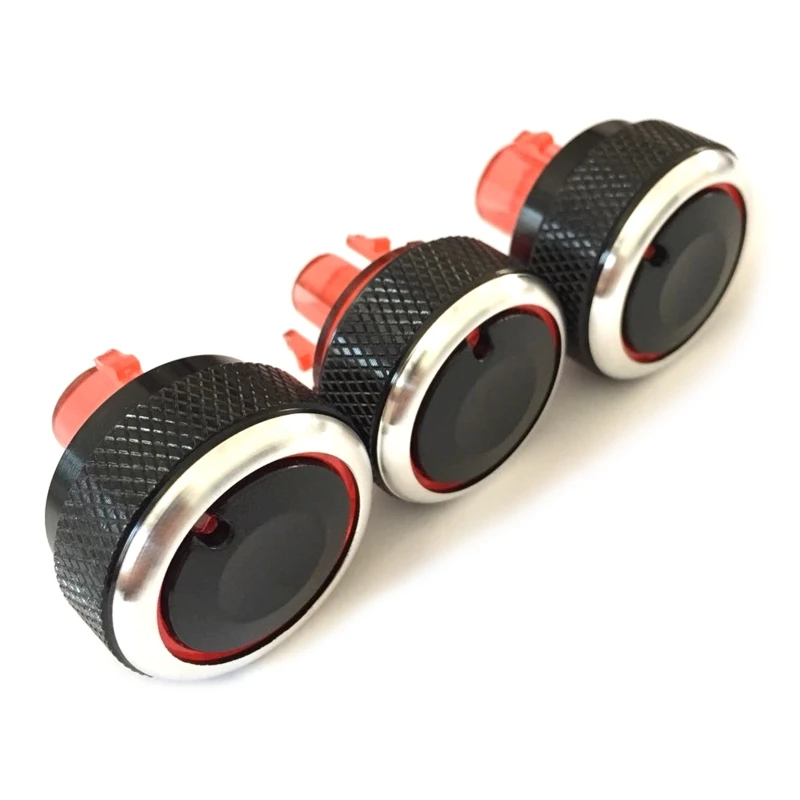 

Air Conditioner Switch AC Volume Audio Tune Trailer Knob Cover Ring Button Trim Compatible with-Peugeot 206 207 307 3pcs