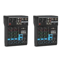 2x professional 4 channel bluetooth mixer audio mixing dj console with reverb effect for home karaoke usb live stage ktv