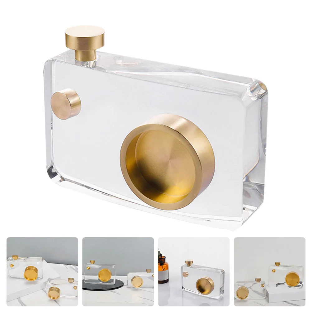 

Crystal Camera Decor Camera Shaped Adorn Crystal Craft Decor Creative Desktop Ornament for Present Housewarming Home Office