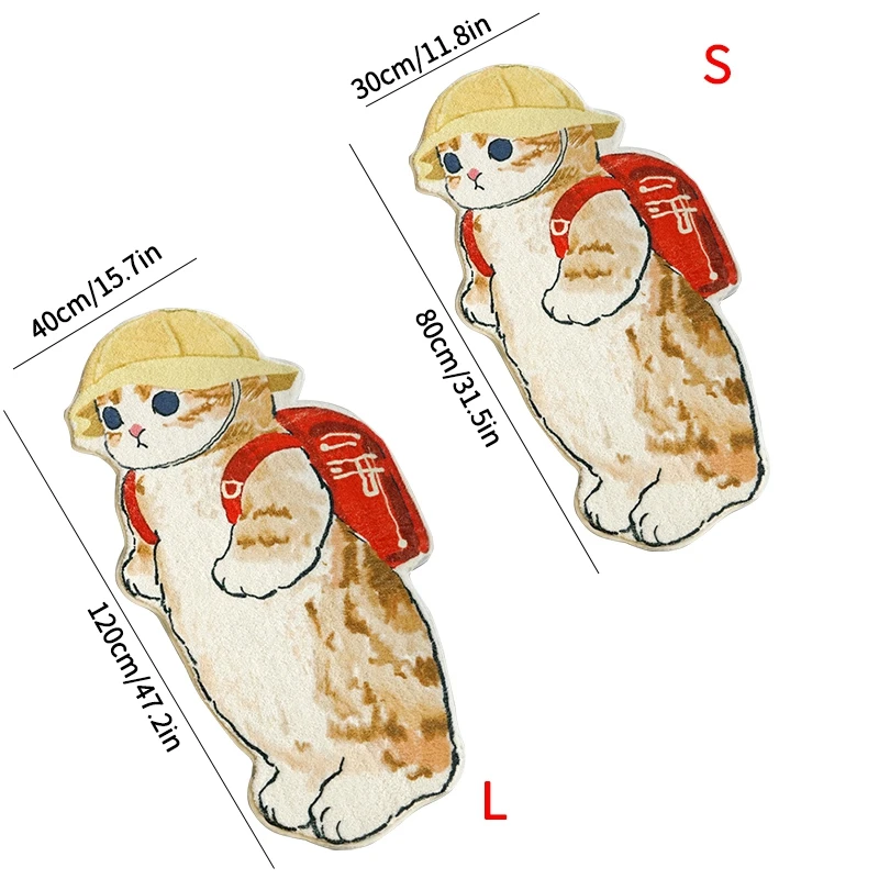 ins cartoon cat carpet rug plush shaggy fluffy irregular bedside carpet thicken floor mat doormat cute kid girl bedroom decor free global shipping