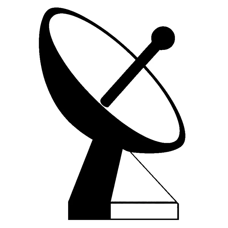 

Black/Silver 11.5cm*16.6cm Ground Station Satellite Dish Fashion Vinyl Stickers