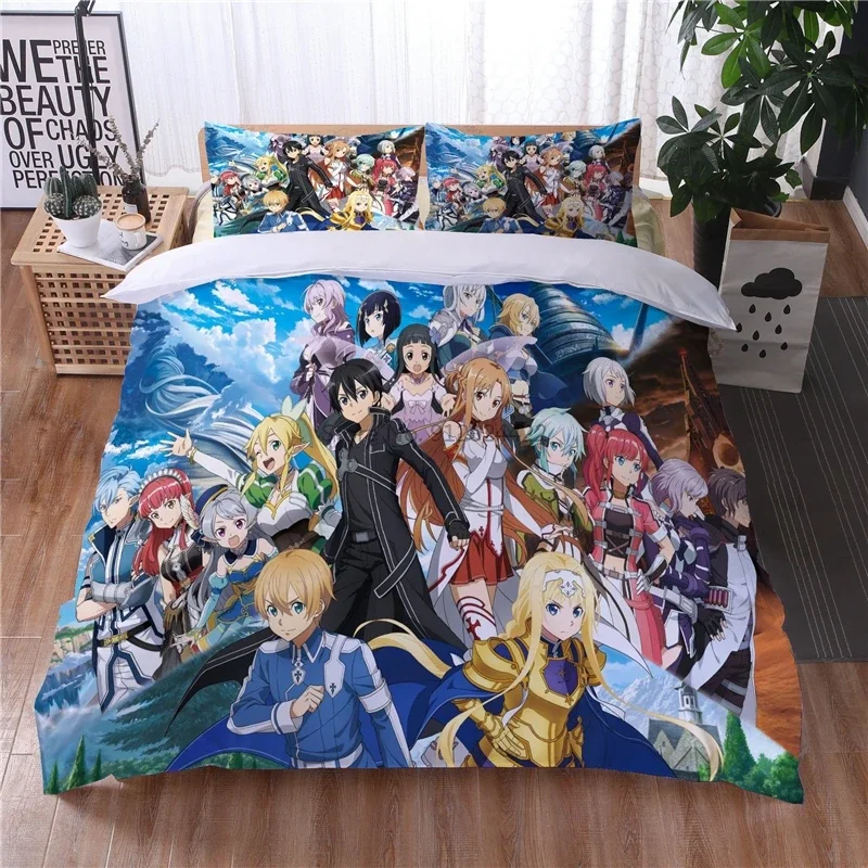 Sword Art Online 3d комплект пододеяльников наволочка Twin Full Queen King постельного белья
