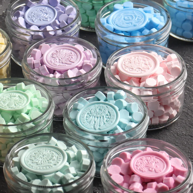 

100pcs/Bag Mix Color Wax Beads Macaron Color Octagon Seal Stamps Vintage Wax Seal for Envelope Wedding Invitations DIY Supplies