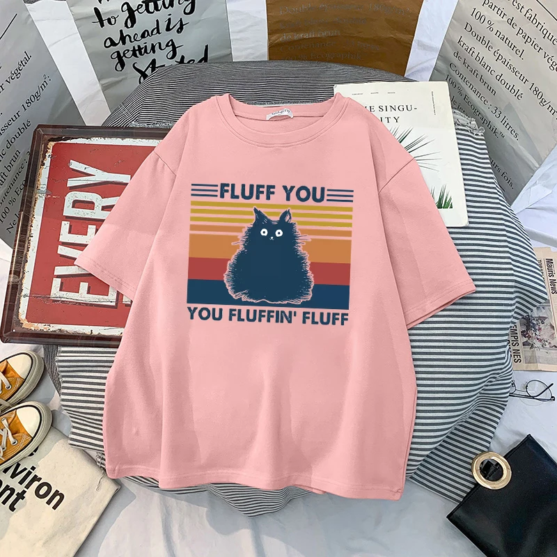 

Женская футболка с рисунком милого кота, футболка с рисунком в стиле Харадзюку, футболка с рисунком пушистой Коты, футболка с рисунком кота, ...