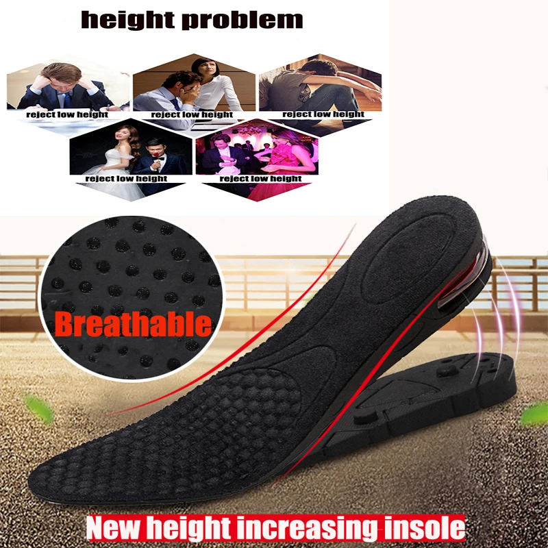 

New Invisible Height Increase 3-9cm Insole Cushion Height Adjustable Shoe Heel Insoles Insert Taller Support Absorbant Foot Pad