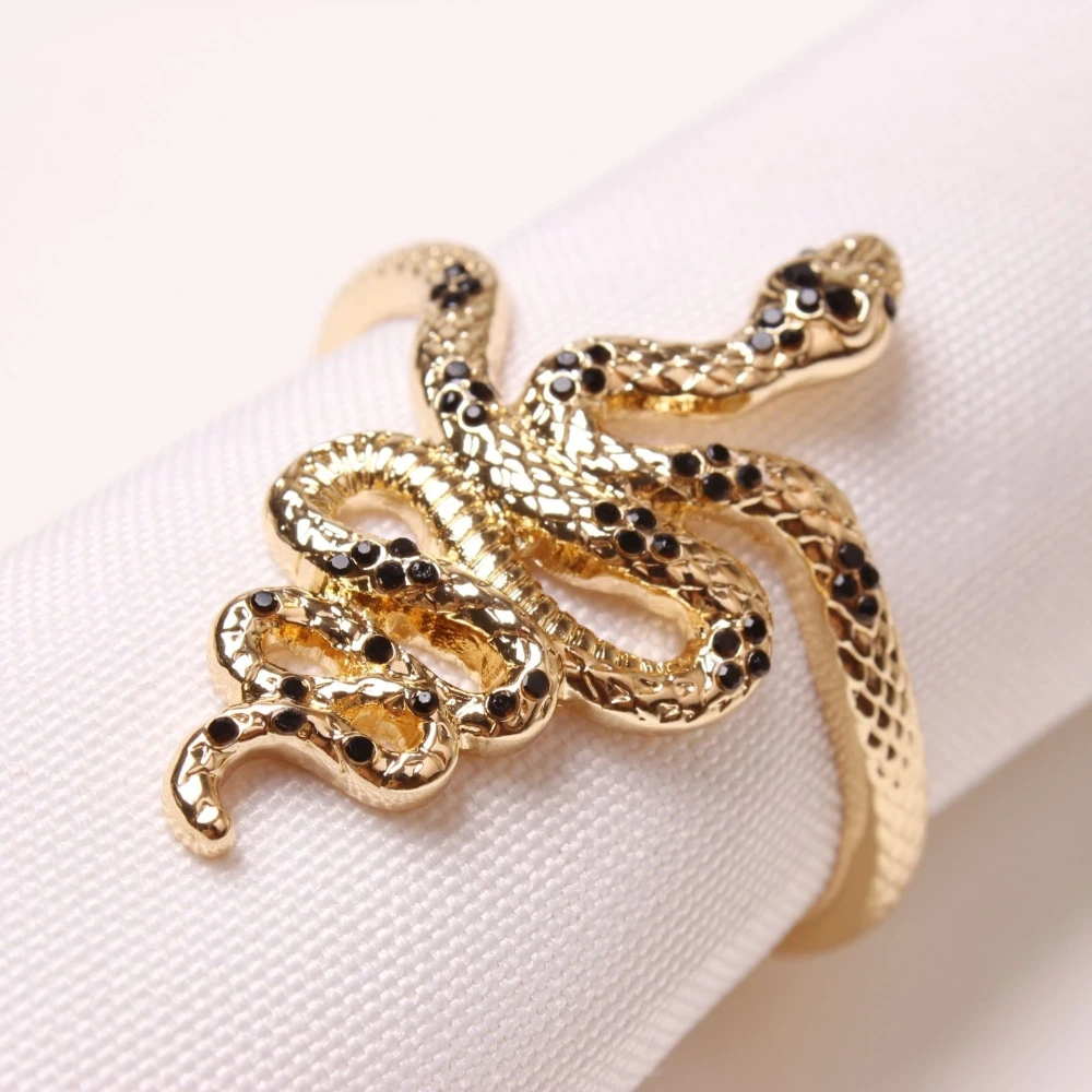 

Металлическое креативное золотое покрытие, змея, искусственное кольцо, украшение для западного стола для семейного собрания, свадьбы, банк...