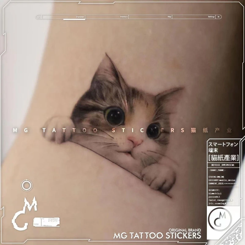 

Cute Cat Pet Waterproof Temporary Tattoo Stickers Female Color Anime Children Arm Wrist Art Fake Tattoo Small Tatuagem Adesiva
