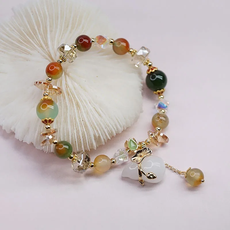 

Браслеты из натурального камня с бусинами-бабочками, браслеты с пряжкой, браслеты на удачу